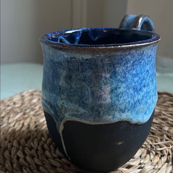 Artisan Blue and Black Ceramic Mug - Picture 5 of 11